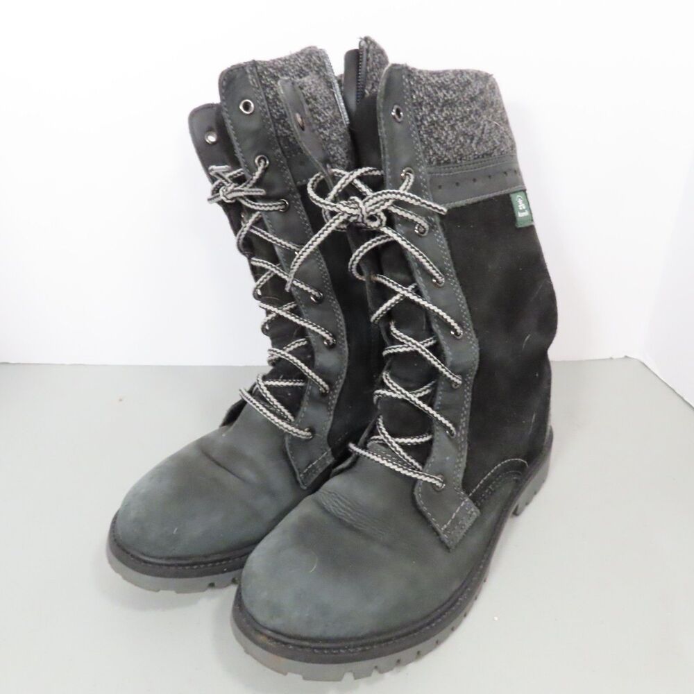 Kamik Takoda 2 Womens Size 5 Black Waterproof Leather Winter Boots Knit Collar W